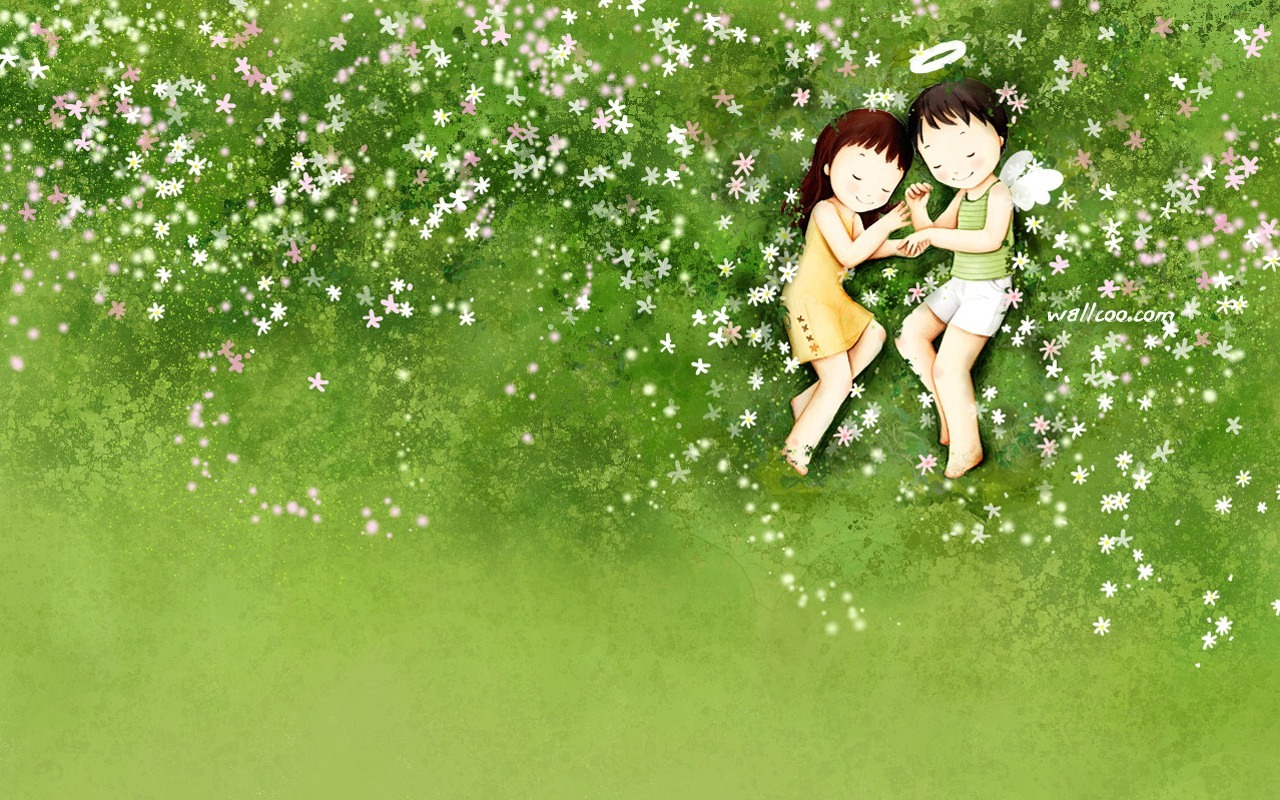 Webjong warm and sweet little couples illustrator #10 - 1280x800