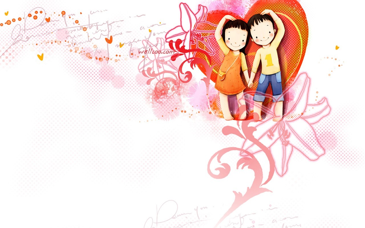 Webjong warm and sweet little couples illustrator #11 - 1280x800