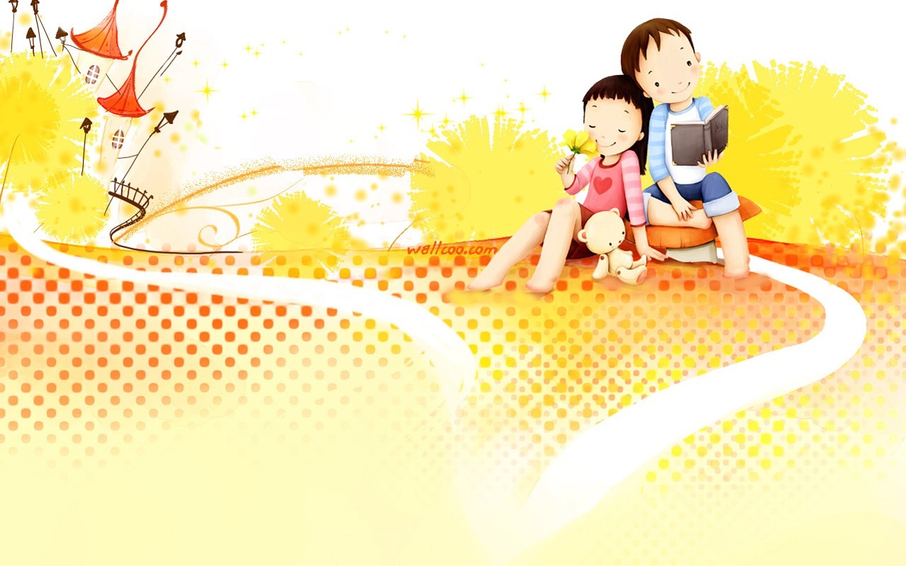Webjong warm and sweet little couples illustrator #12 - 1280x800
