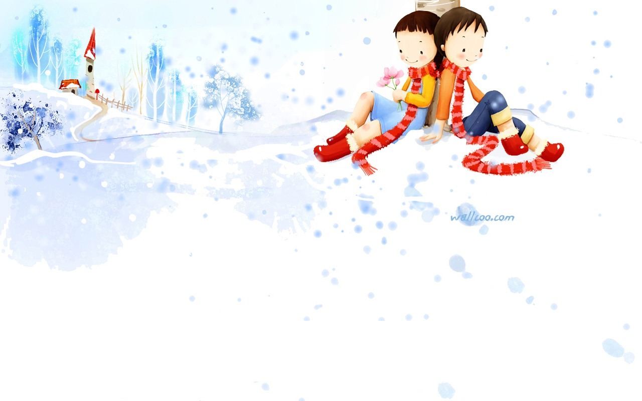 Webjong warm and sweet little couples illustrator #15 - 1280x800