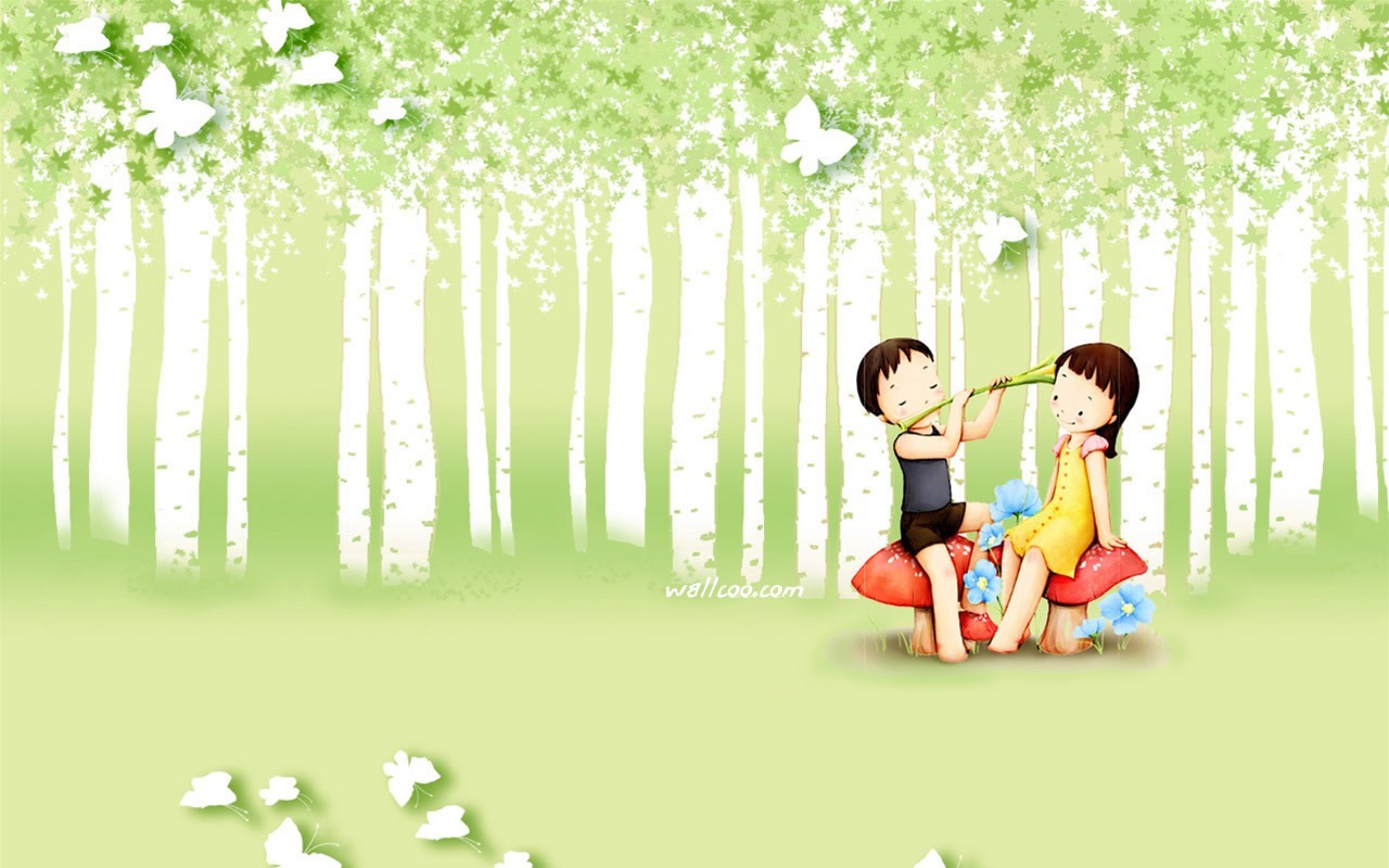 Webjong warm and sweet little couples illustrator #16 - 1280x800