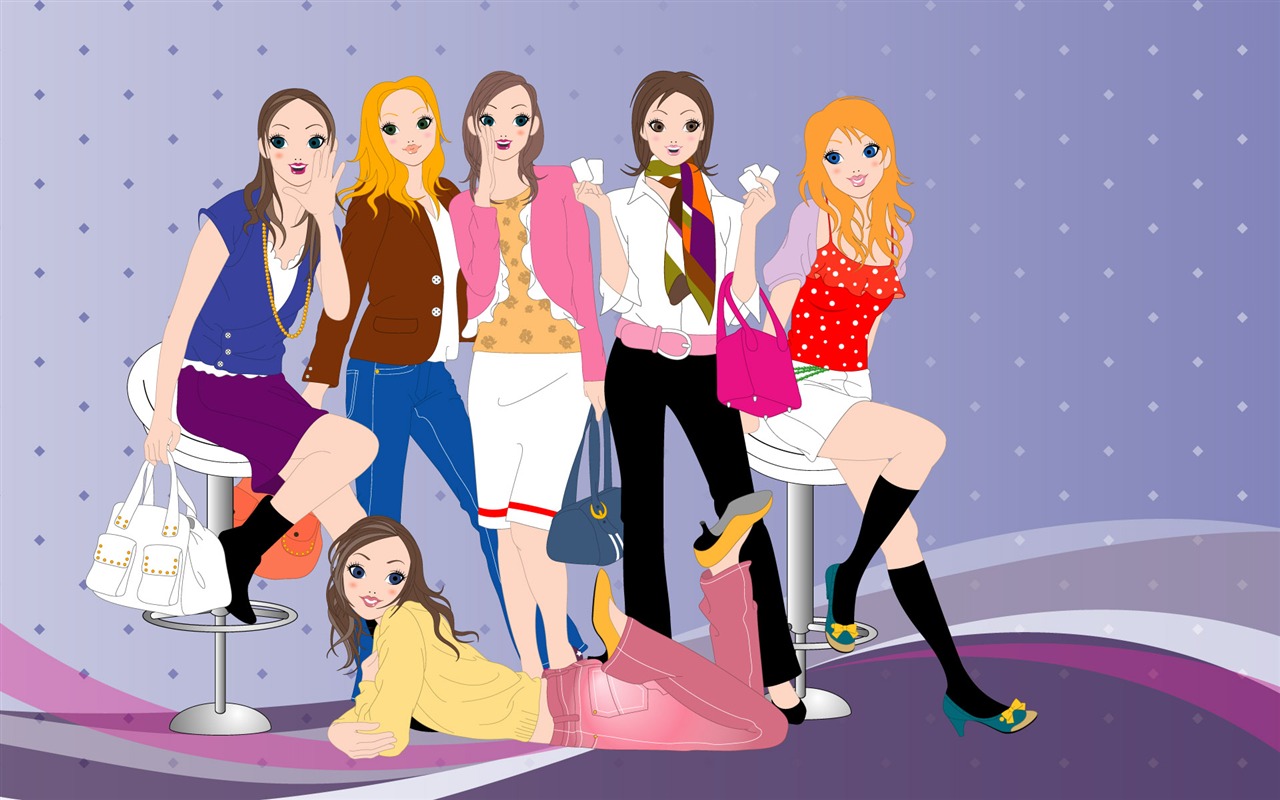 Vector urban women wallpaper (2) #1 - 1280x800