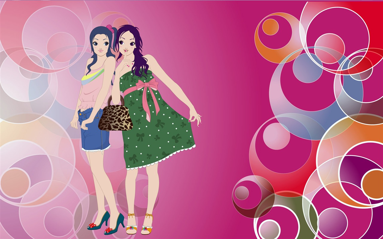 Vector urban women wallpaper (2) #10 - 1280x800