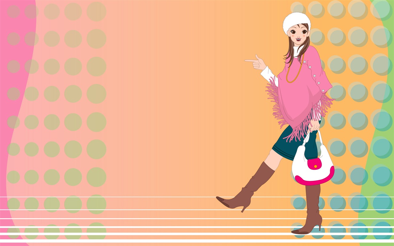 Vector urban women wallpaper (2) #13 - 1280x800