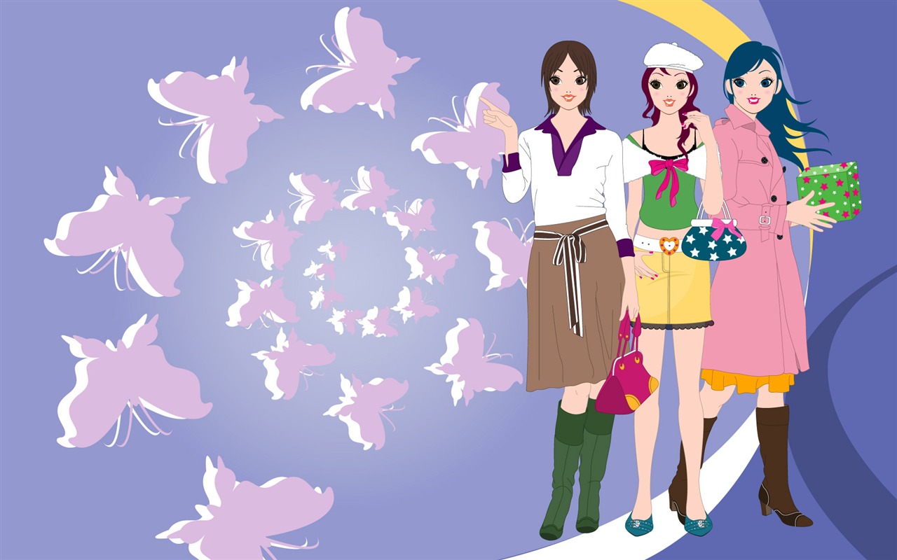 Vector urban women wallpaper (2) #17 - 1280x800