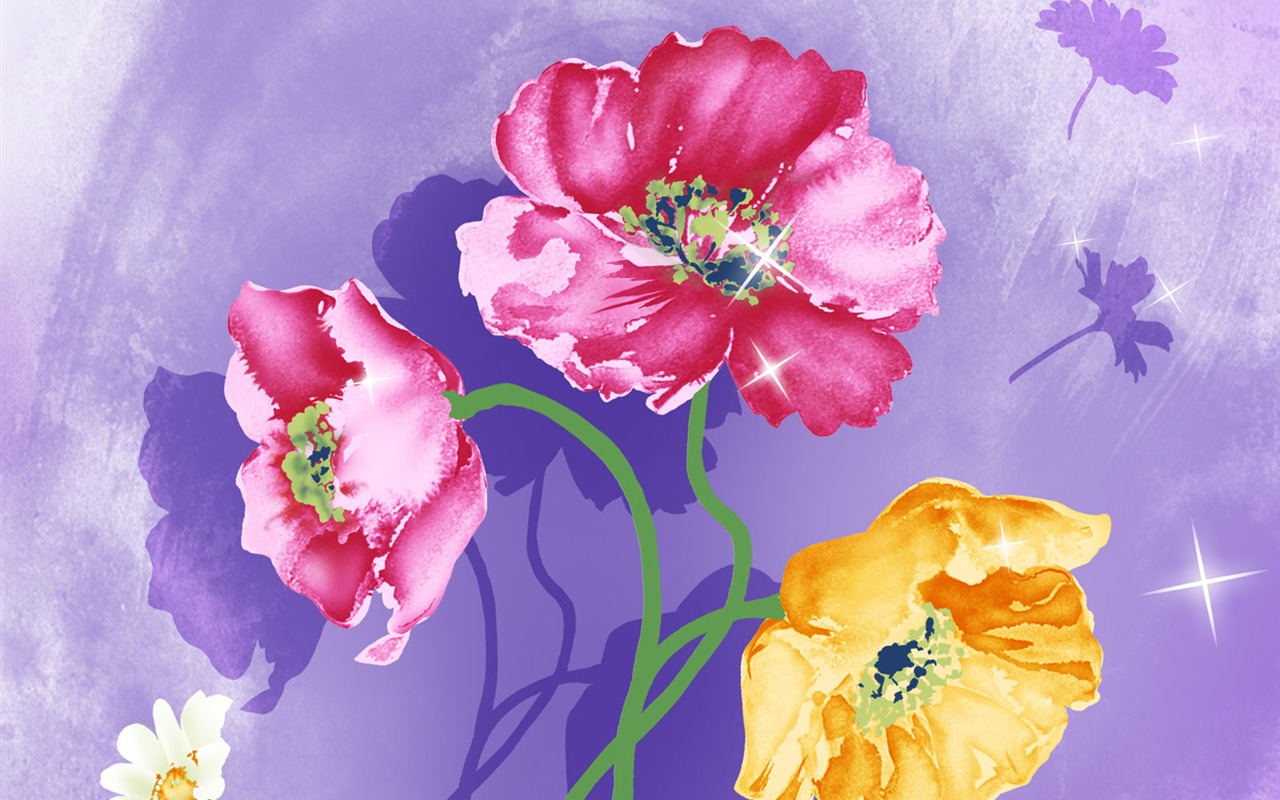 合成の花の壁紙(1) #3 - 1280x800