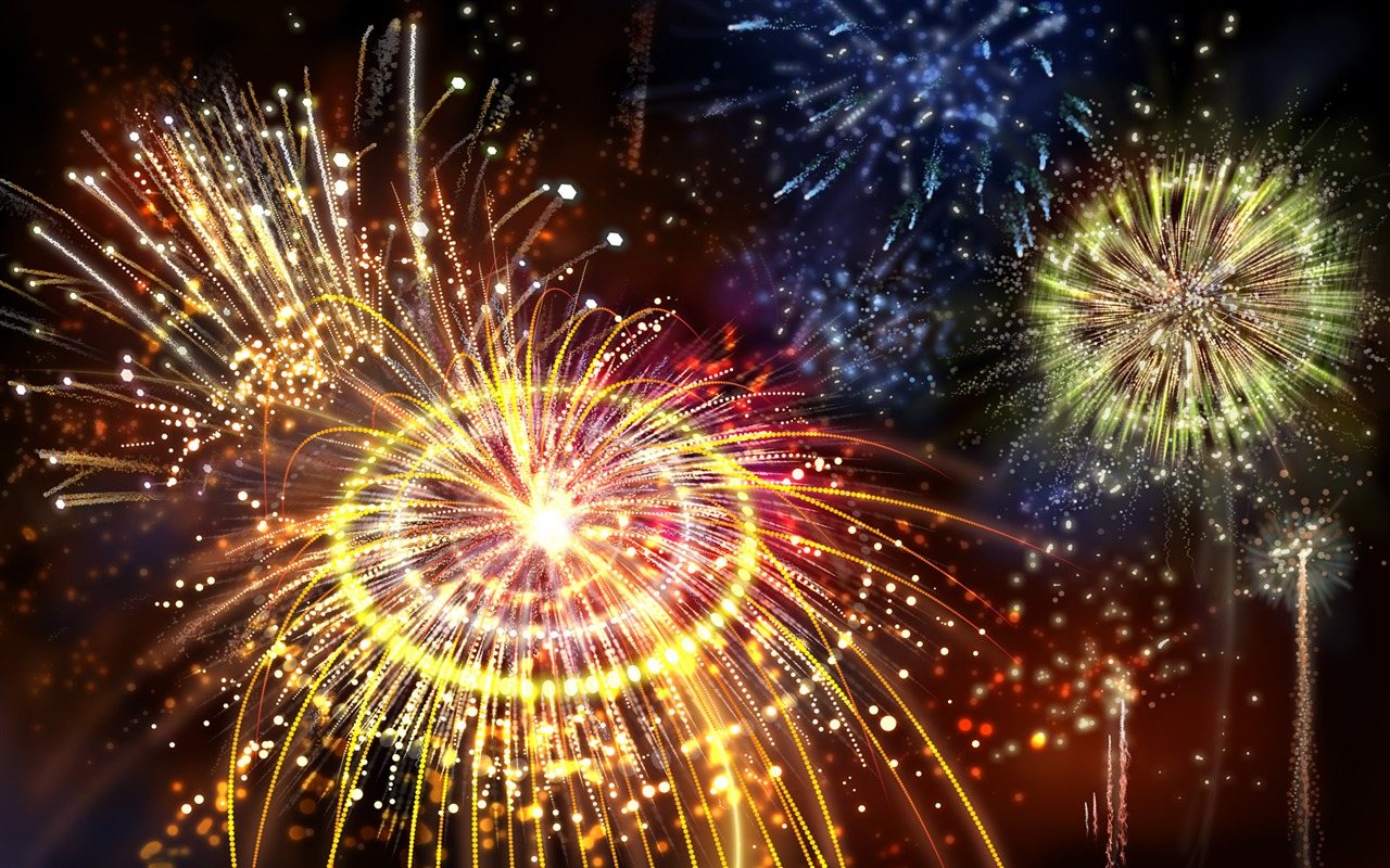 Colorful fireworks HD wallpaper #1 - 1280x800