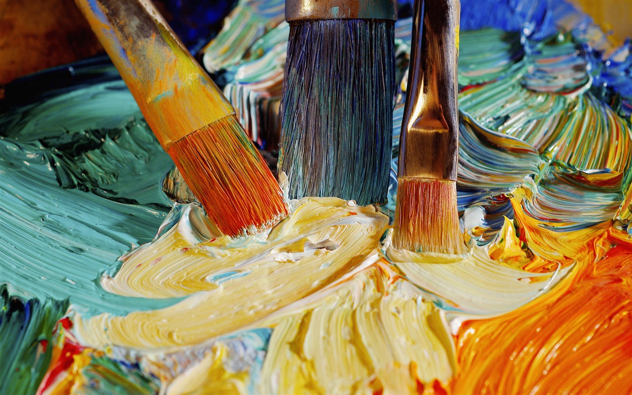 Colorful wallpaper paint brushes (1) #20 - 1280x800