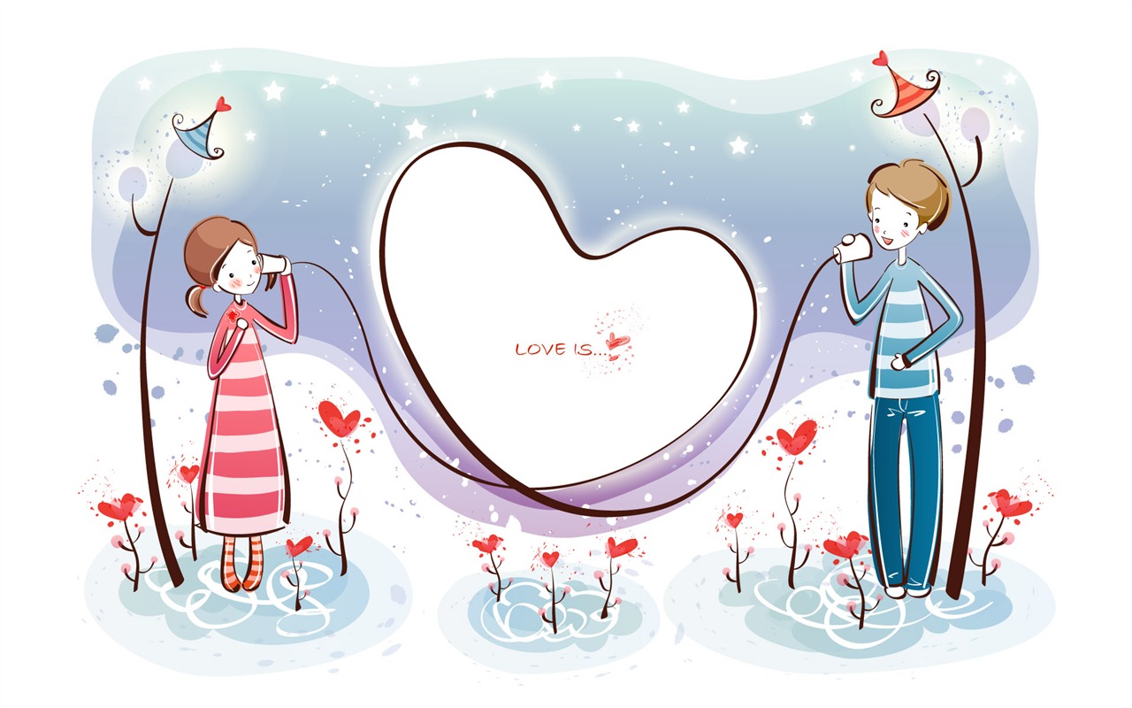 fondos de pantalla de dibujos animados de San Valentín (1) #1 - 1280x800