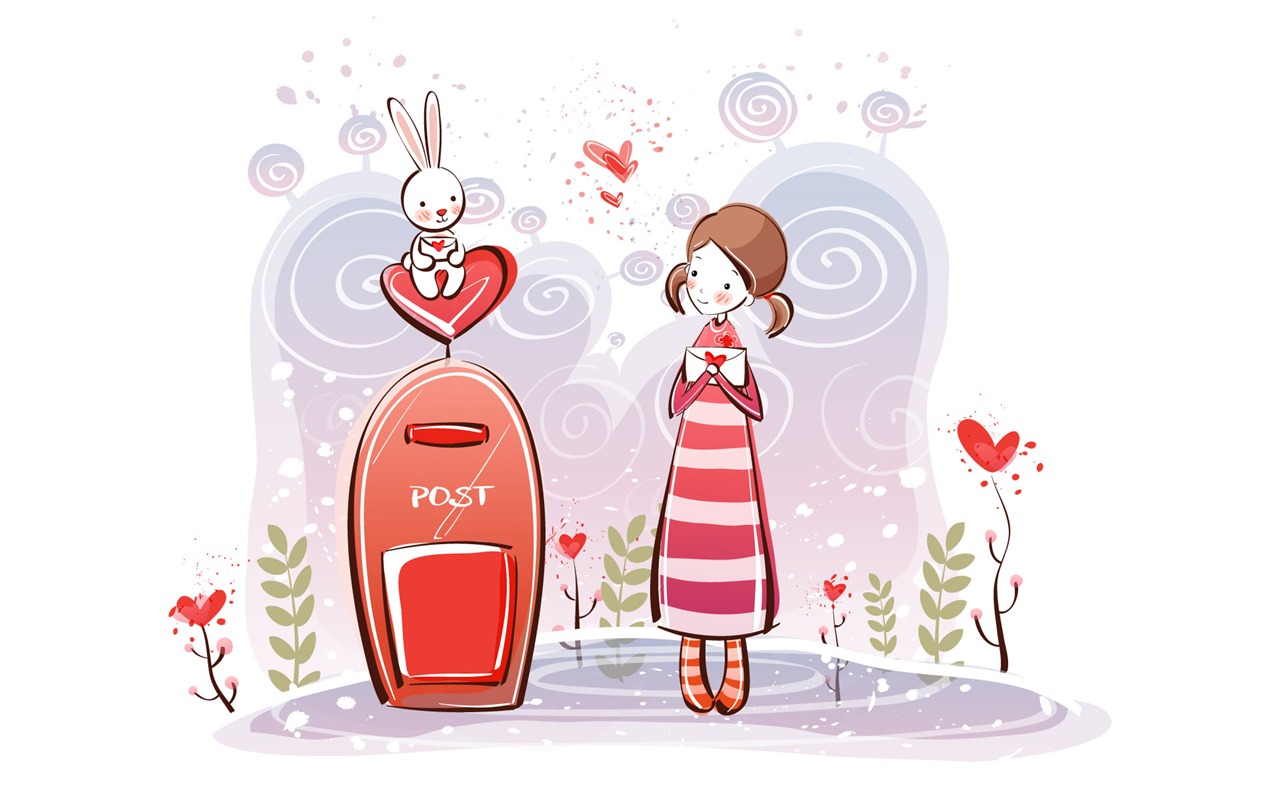 fondos de pantalla de dibujos animados de San Valentín (1) #10 - 1280x800