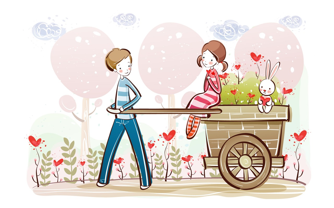 fondos de pantalla de dibujos animados de San Valentín (1) #11 - 1280x800