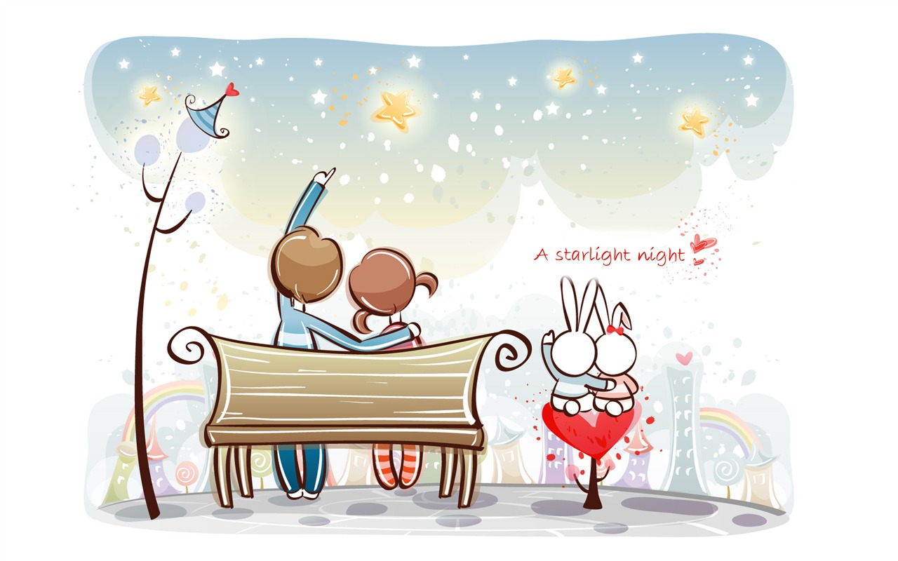 fondos de pantalla de dibujos animados de San Valentín (1) #17 - 1280x800
