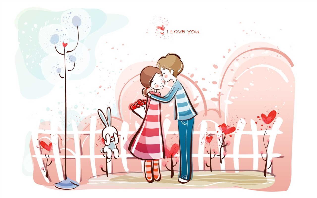 fondos de pantalla de dibujos animados de San Valentín (1) #19 - 1280x800