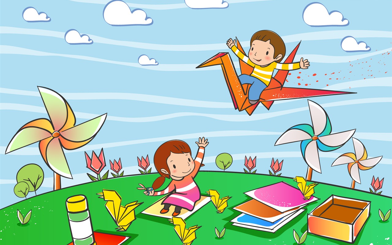 vectores de dibujos animados fondos de escritorio de la infancia (1) #4 - 1280x800