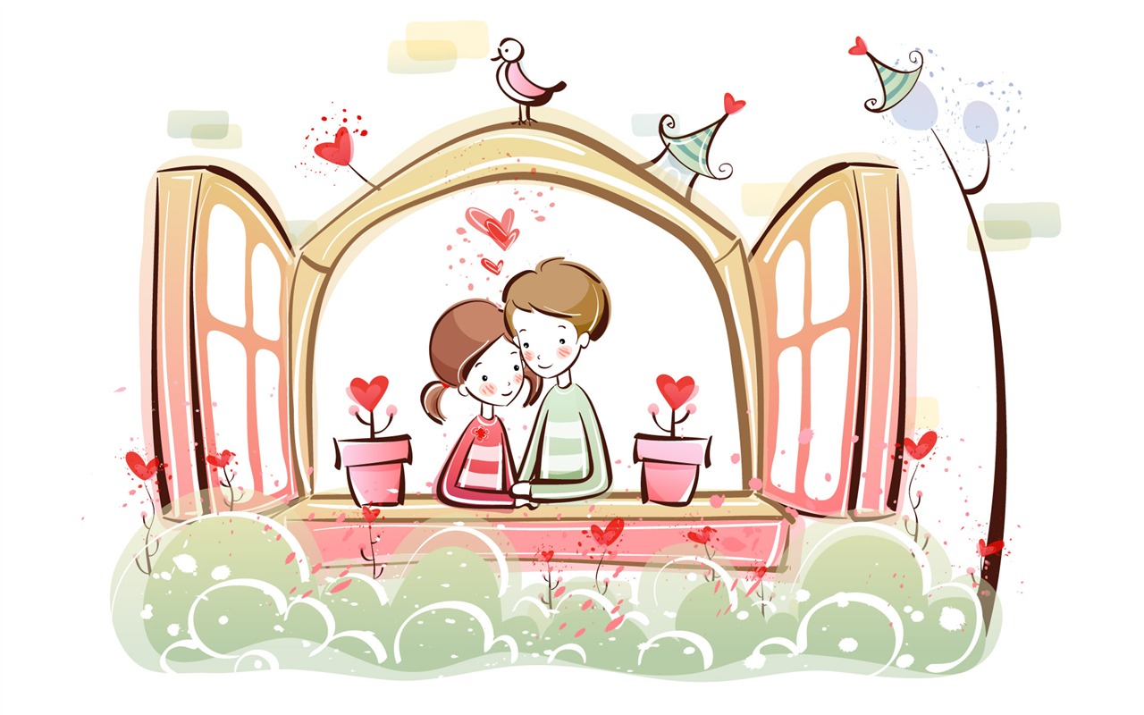fondos de pantalla de dibujos animados de San Valentín (2) #19 - 1280x800