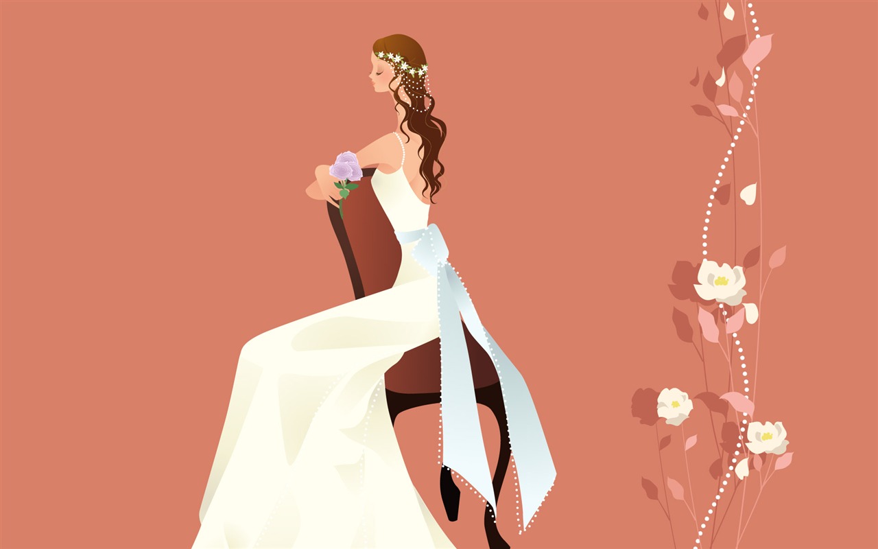 ベクトルの壁紙の結婚式の花嫁 (1) #11 - 1280x800