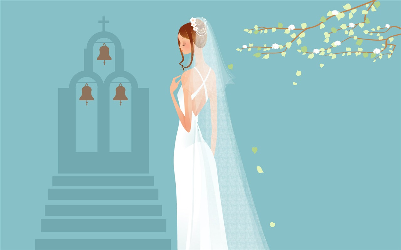 ベクトルの壁紙の結婚式の花嫁 (1) #15 - 1280x800