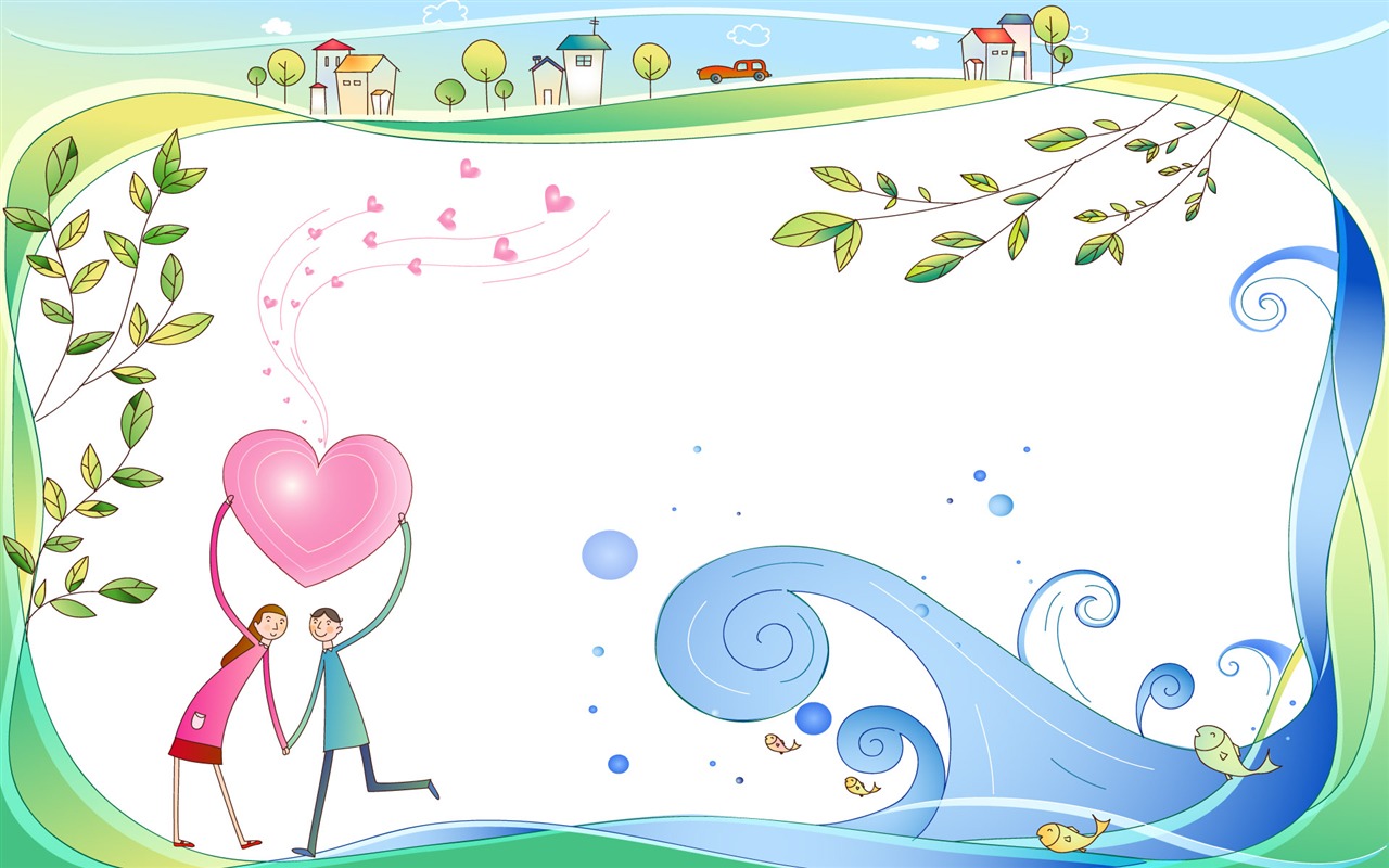 Vector Lovers fondo de pantalla de dibujos animados (1) #19 - 1280x800