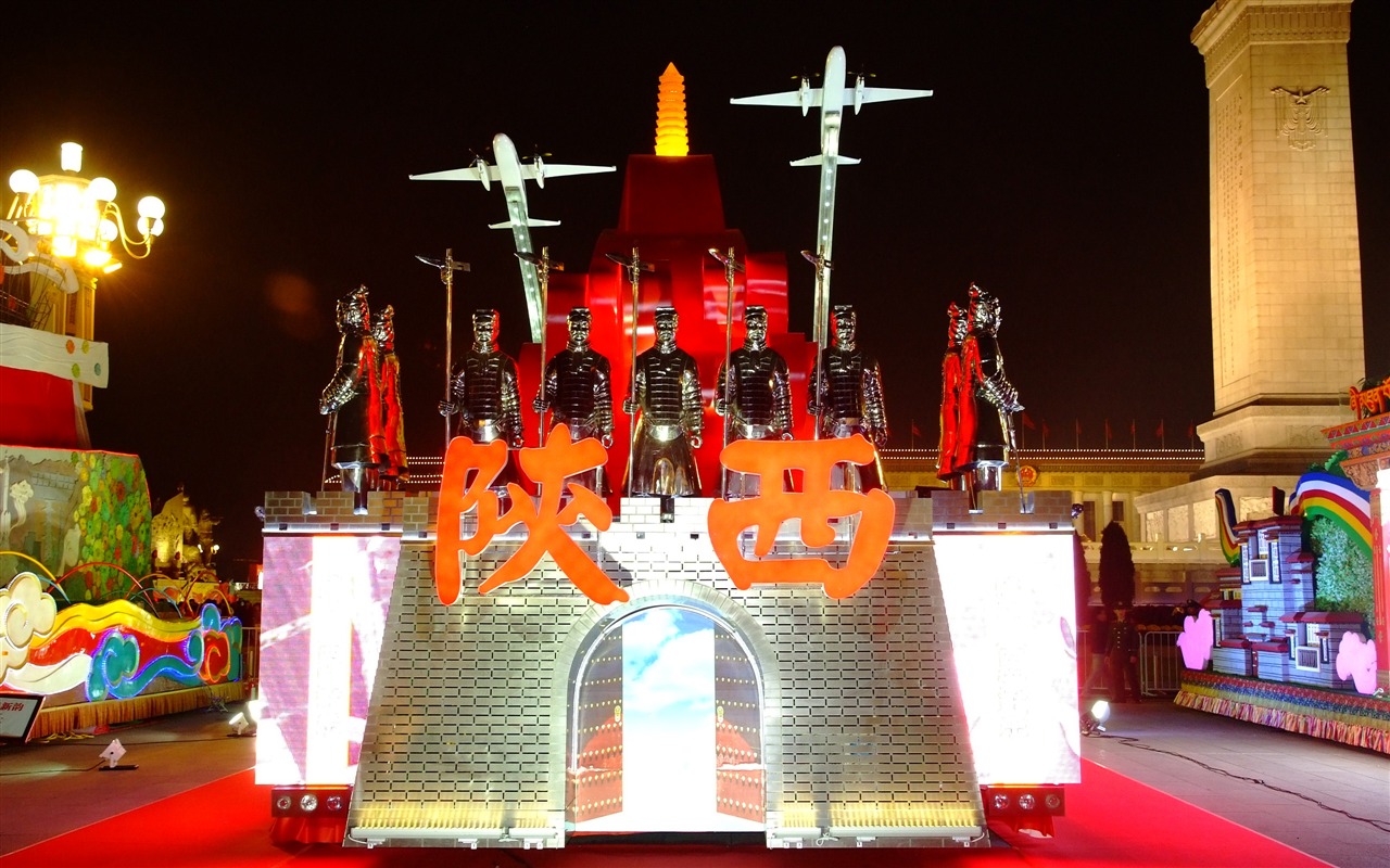 На площади Тяньаньмэнь красочные ночь (арматурных работ) #18 - 1280x800