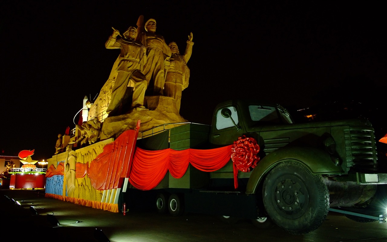 Tiananmen Square nuit colorée (œuvres barres d'armature) #23 - 1280x800