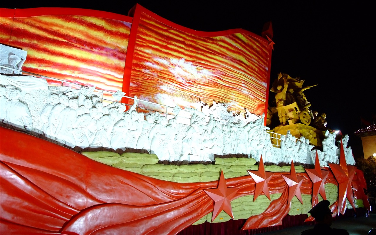 Tiananmen Square nuit colorée (œuvres barres d'armature) #25 - 1280x800