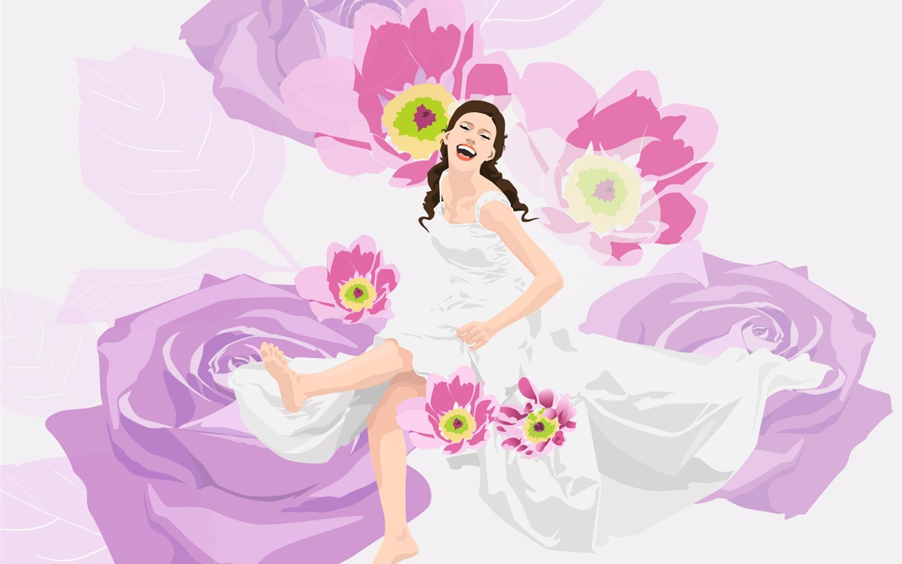 Vector collection of women wallpaper (2) #5 - 1280x800