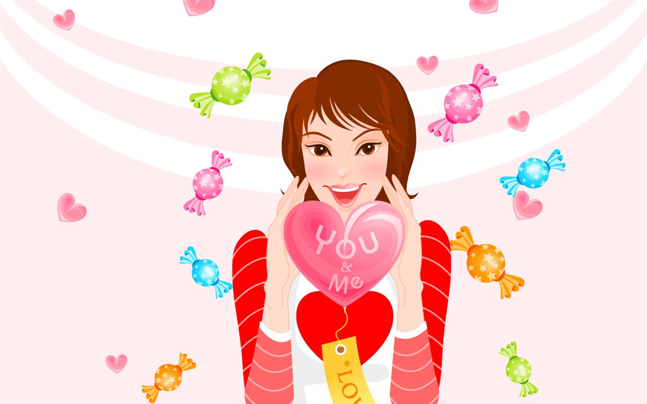 Vector collection of women wallpaper (3) #8 - 1280x800