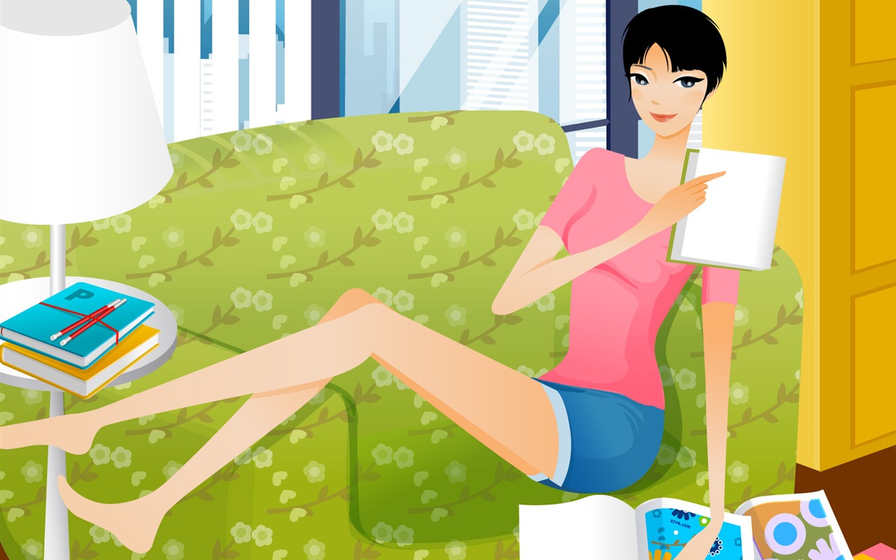 Vector collection of women wallpaper (5) #11 - 1280x800