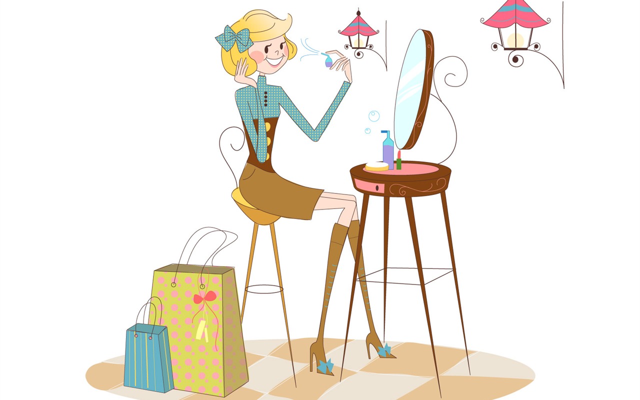 Vector Fashion Girls Wallpaper (3) #12 - 1280x800