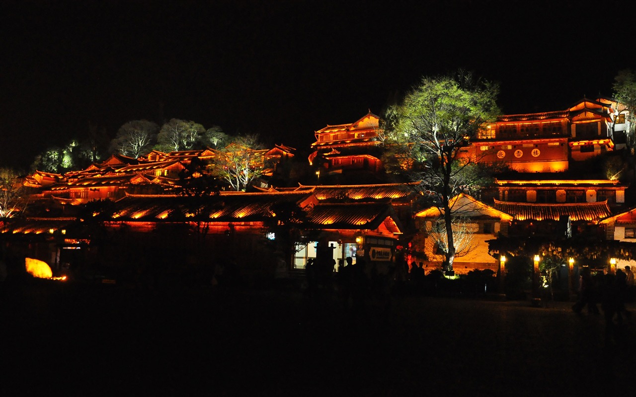 Starobylé město Lijiang Night (Staré Hong OK práce) #6 - 1280x800