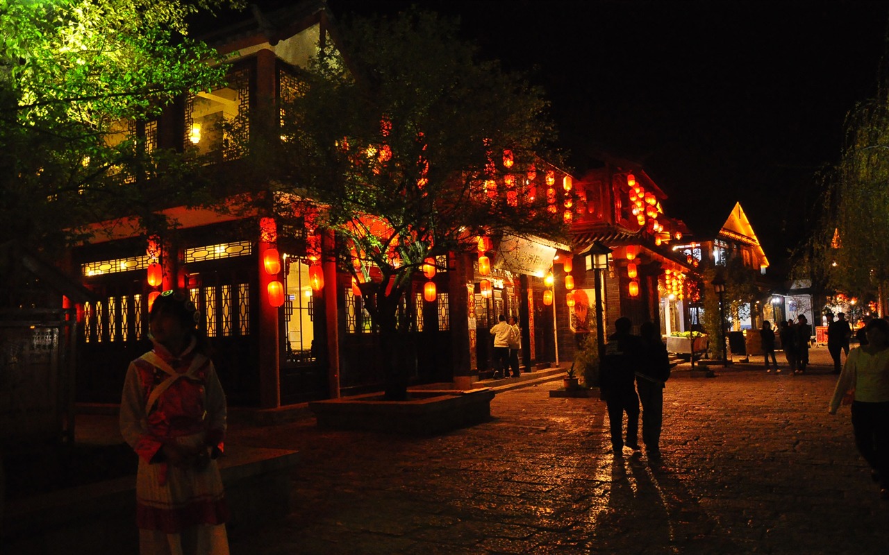 Lijiang Ancient Town Night (Old Hong OK works) #13 - 1280x800