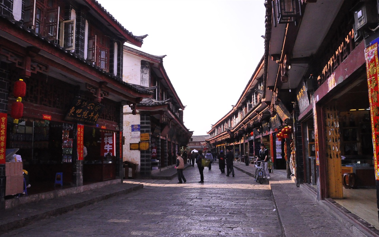 Starobylé město Lijiang atmosféra (2) (starý Hong OK práce) #11 - 1280x800