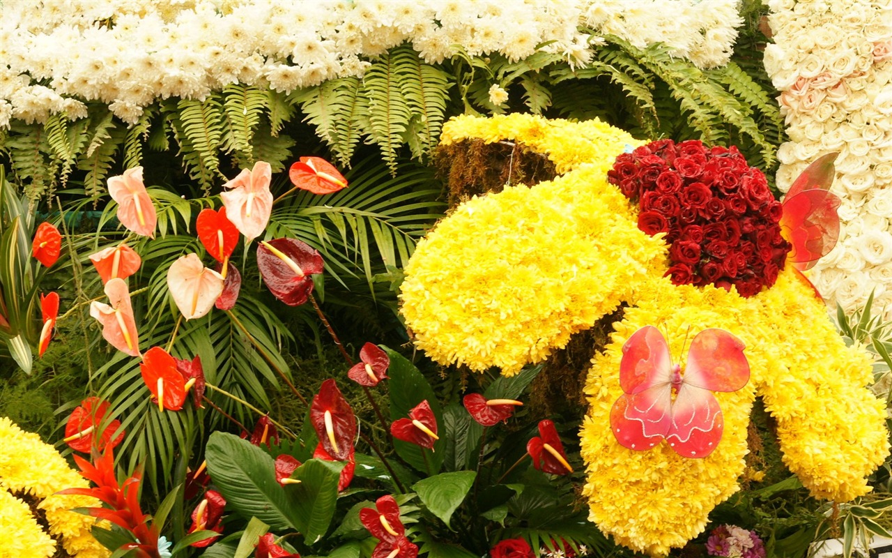 fleurs colorées décorent fond d'écran (1) #10 - 1280x800