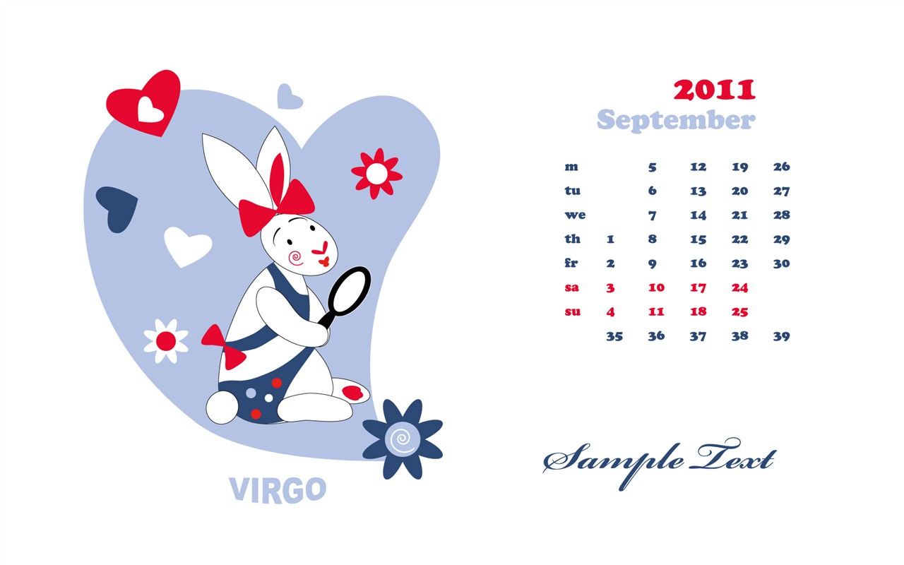 Rok 2011 králíka kalendář tapety (2) #4 - 1280x800