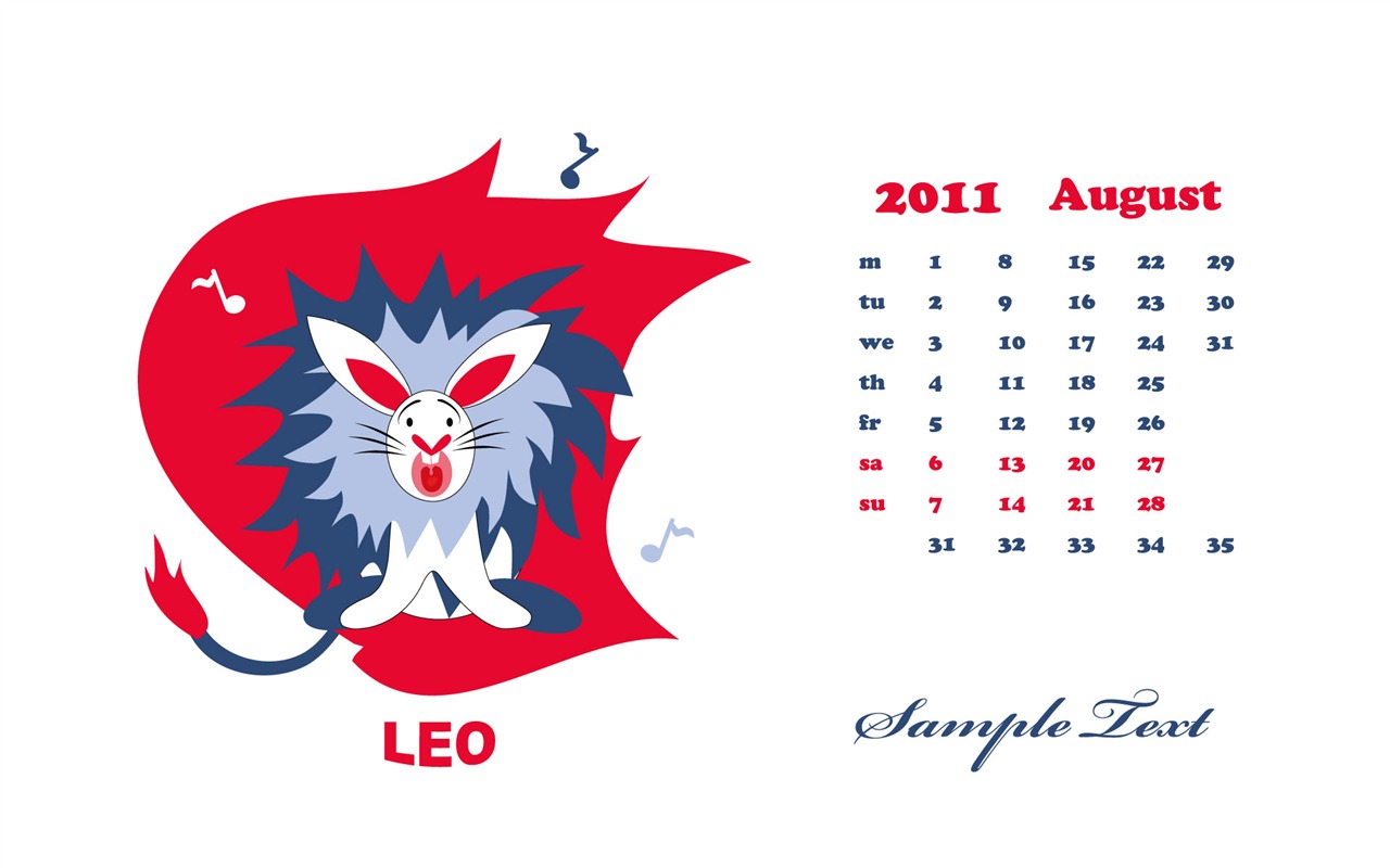 Rok 2011 králíka kalendář tapety (2) #5 - 1280x800