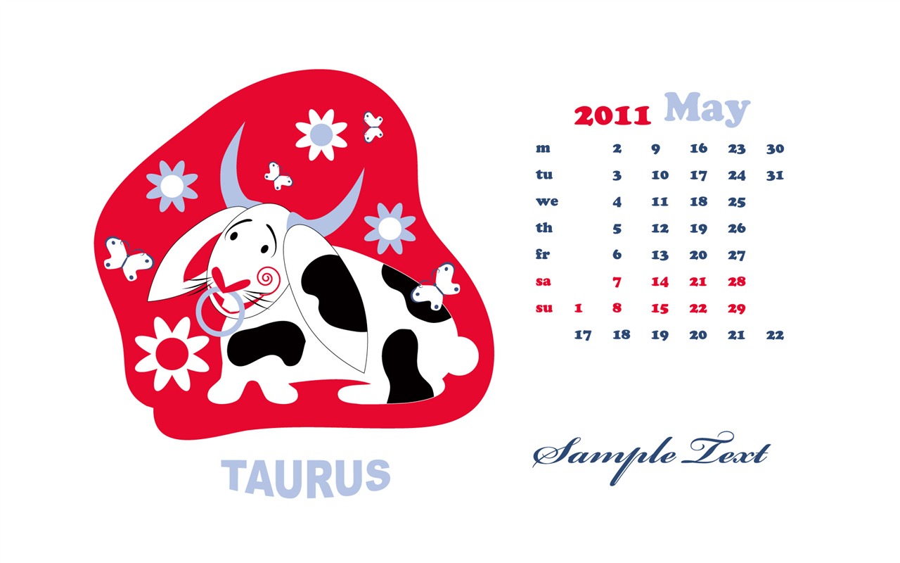 Год Кролика 2011 календарь обои (2) #8 - 1280x800