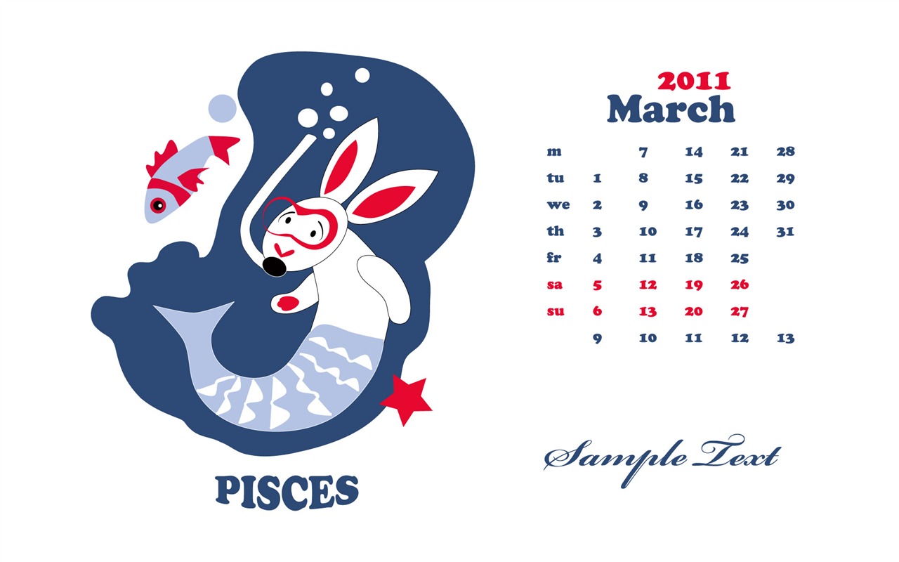 Jahr des Hasen Kalender 2011 Wallpaper (2) #10 - 1280x800