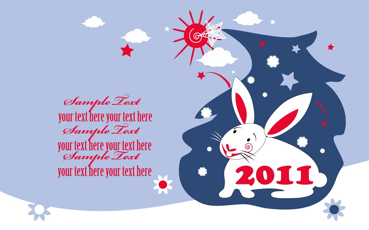 Año del Conejo fondos de escritorio calendario 2011 (2) #13 - 1280x800