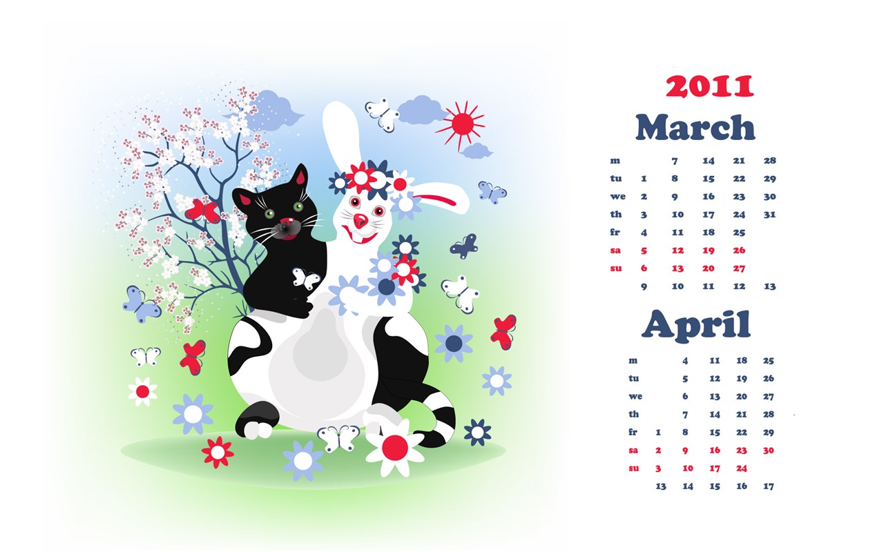 Rok 2011 králíka kalendář tapety (2) #16 - 1280x800
