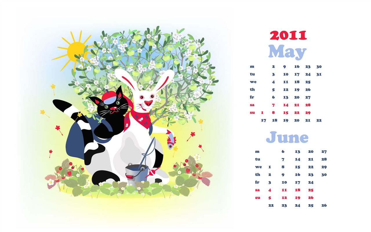 Year of the Rabbit 2011 calendar wallpaper (2) #17 - 1280x800