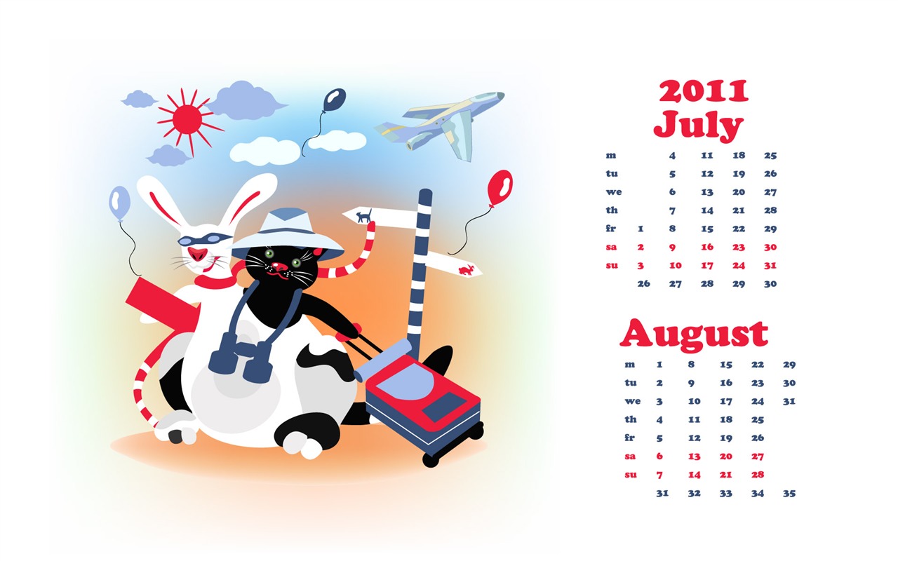 Год Кролика 2011 календарь обои (2) #18 - 1280x800