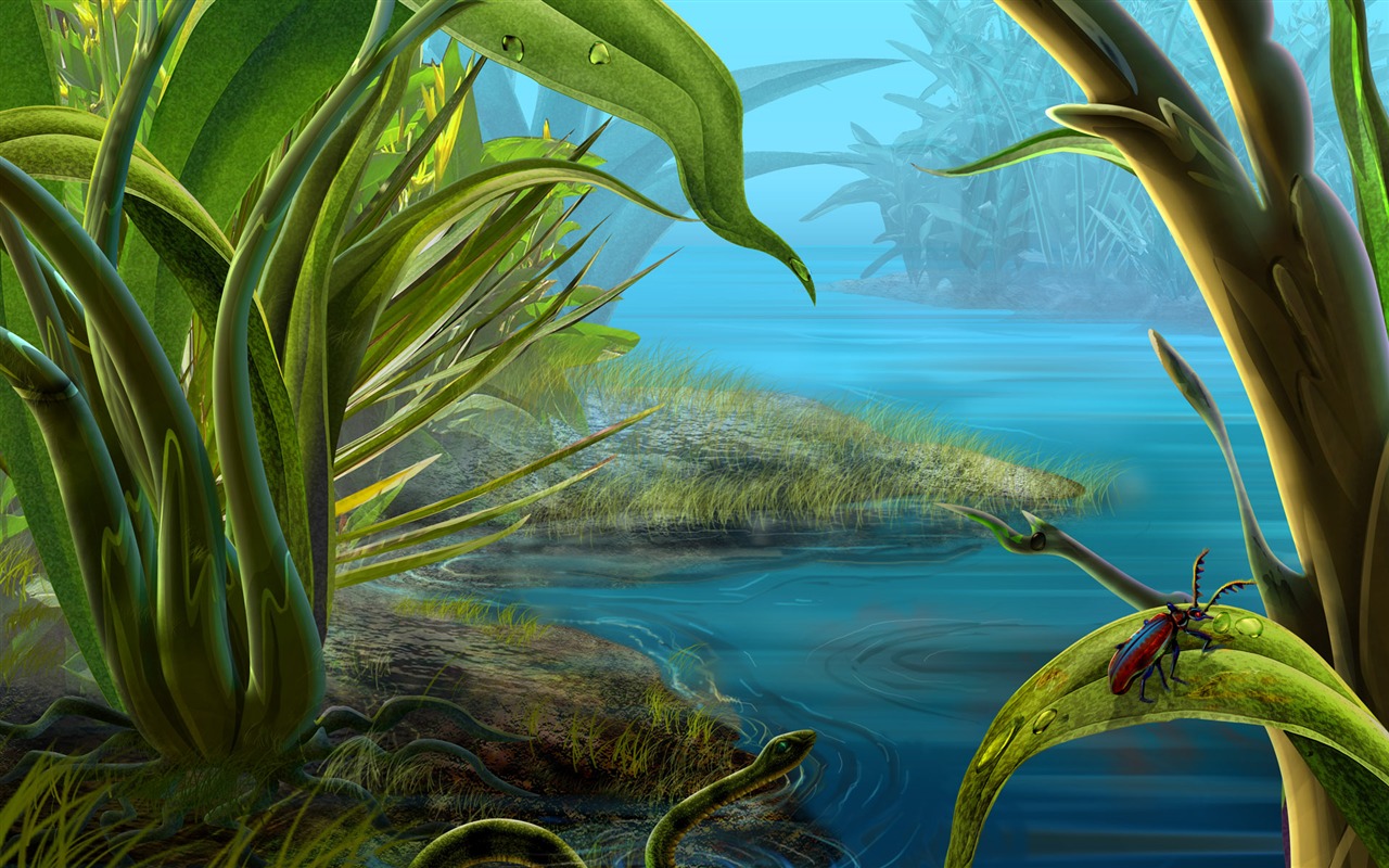Красочная ручная роспись экологии обои пейзаж (2) #10 - 1280x800