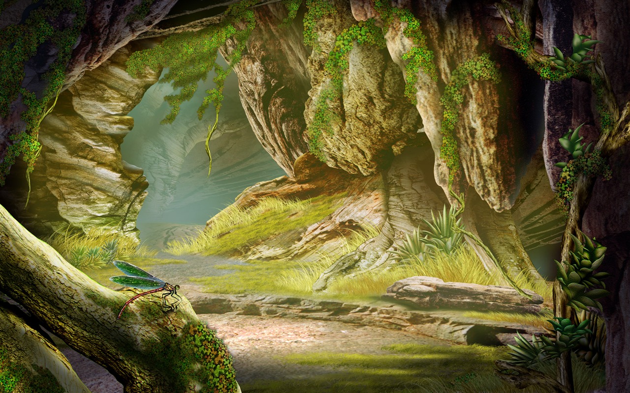 Красочная ручная роспись экологии обои пейзаж (2) #19 - 1280x800