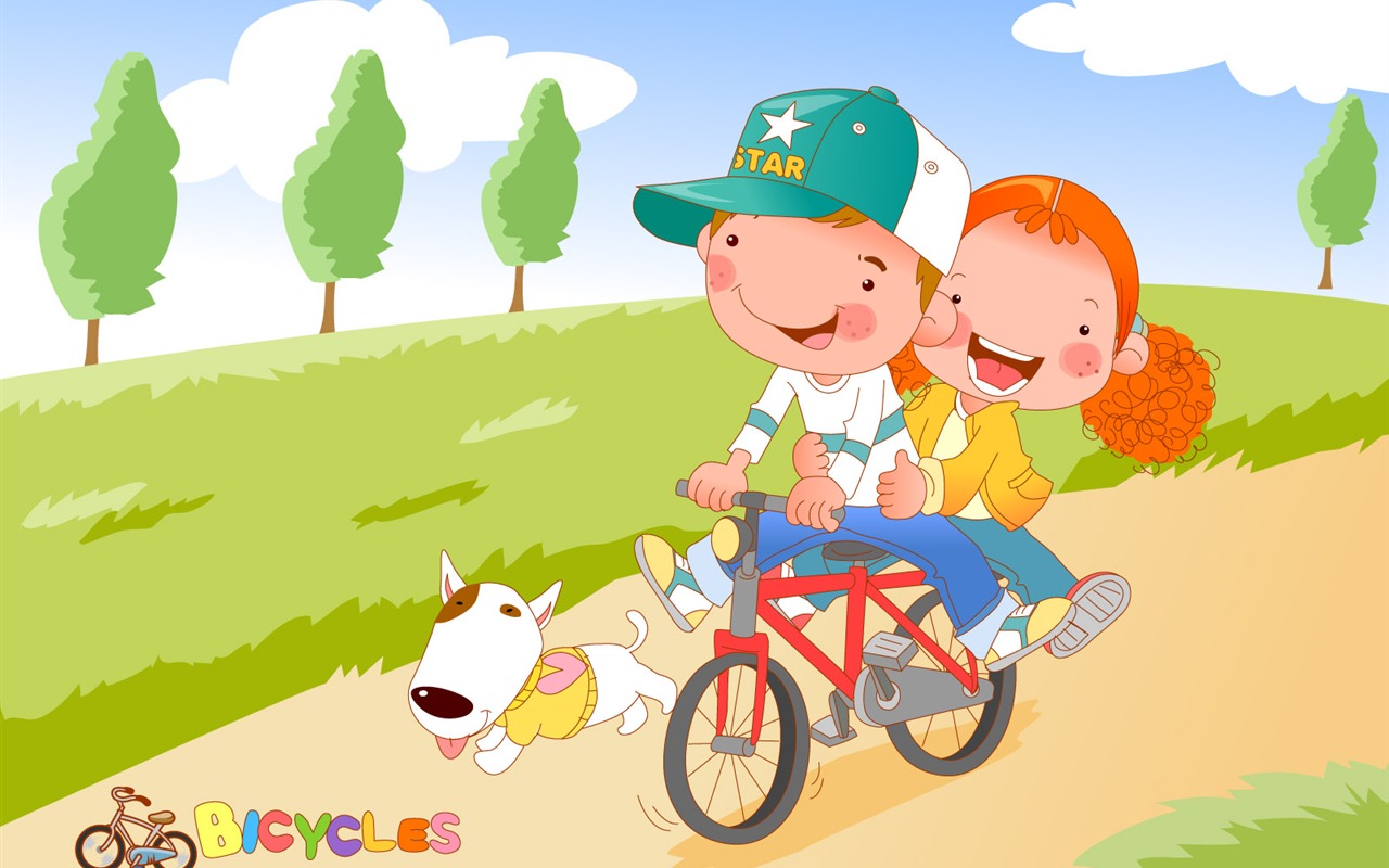 Vector Mädchen und Hund Tapeten #12 - 1280x800