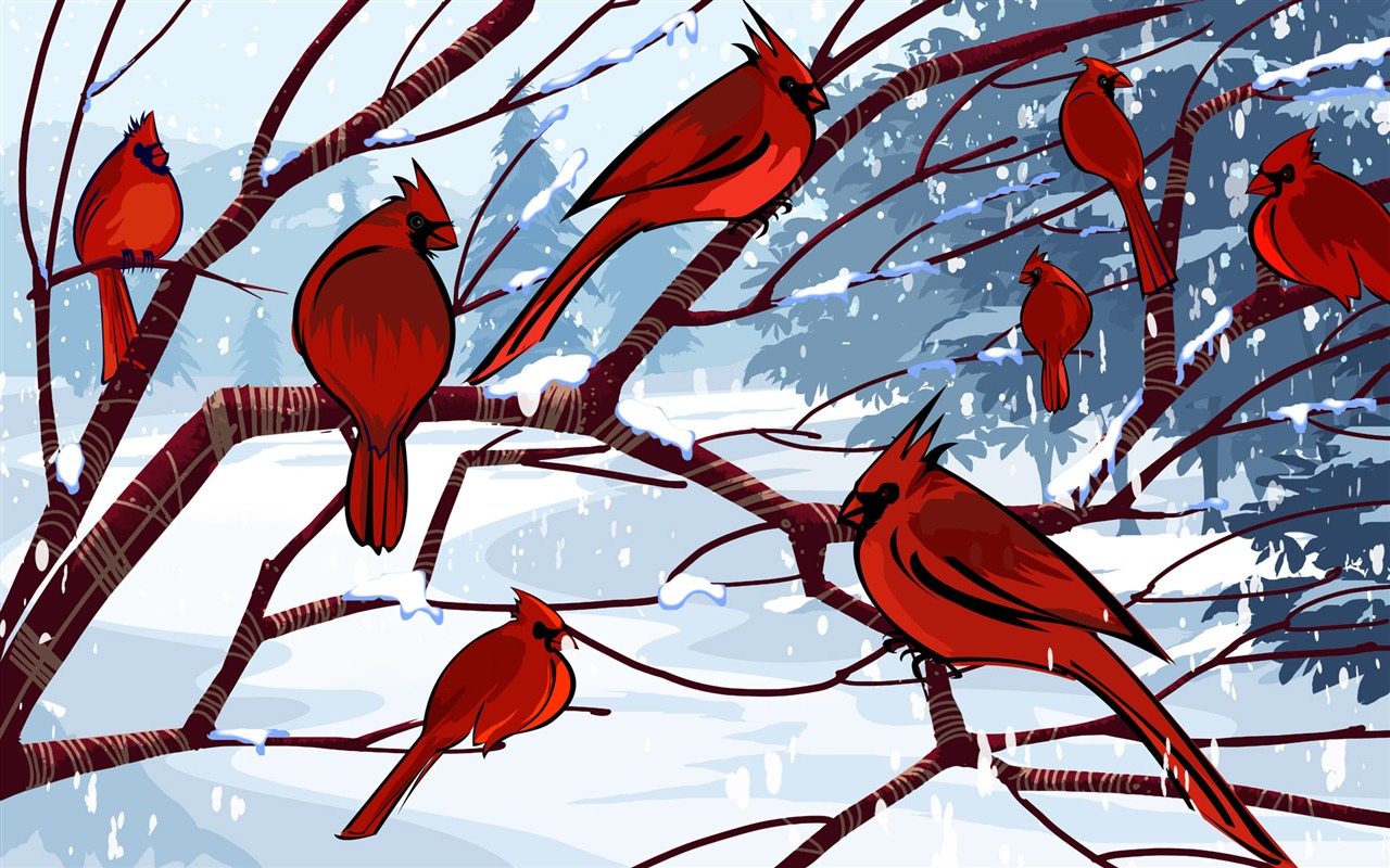 Vector wallpaper winter photo #11 - 1280x800