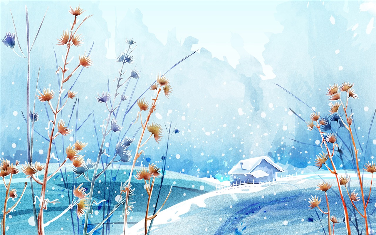 Vector wallpaper winter photo #15 - 1280x800