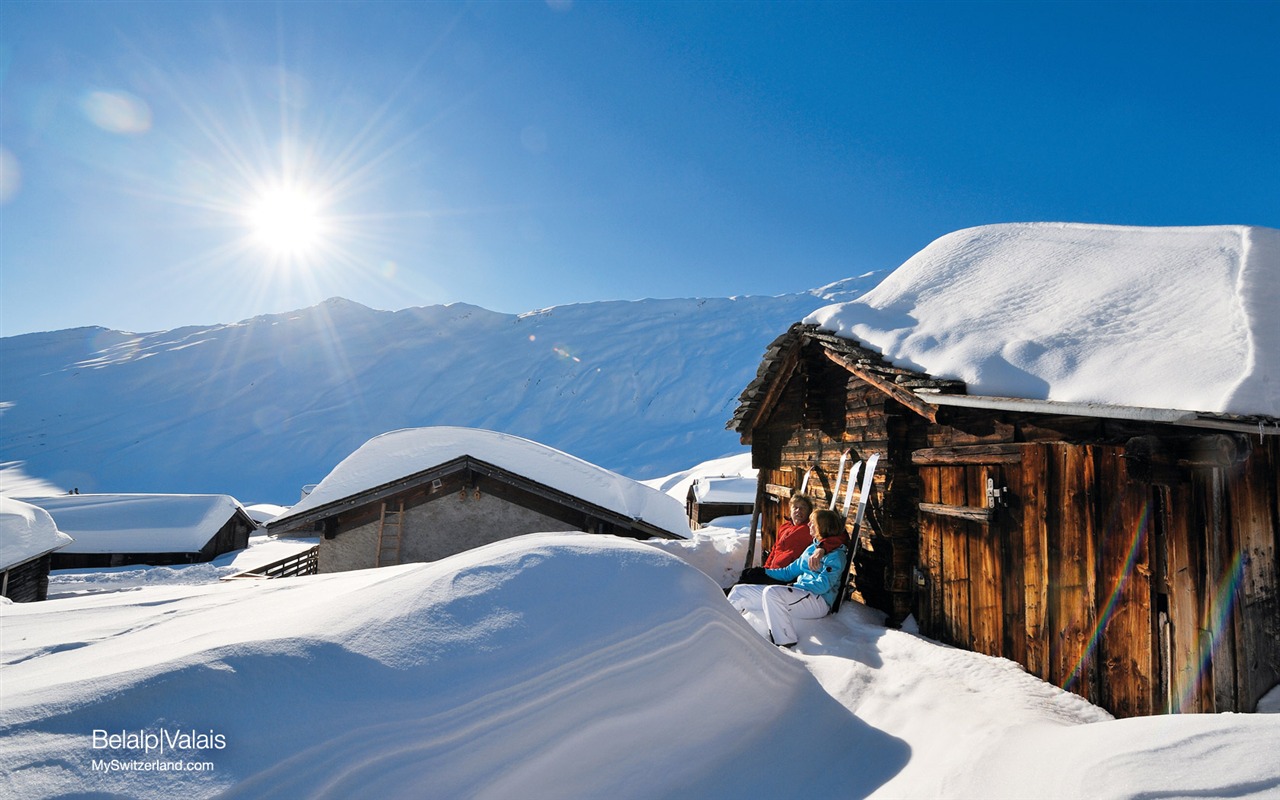 Swiss winter snow wallpaper #3 - 1280x800
