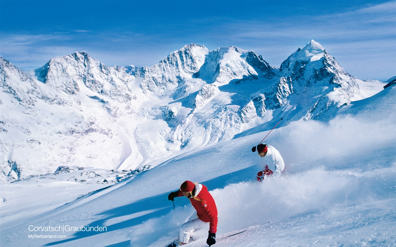 Švýcarský zimě sníh tapety #5 - 1280x800