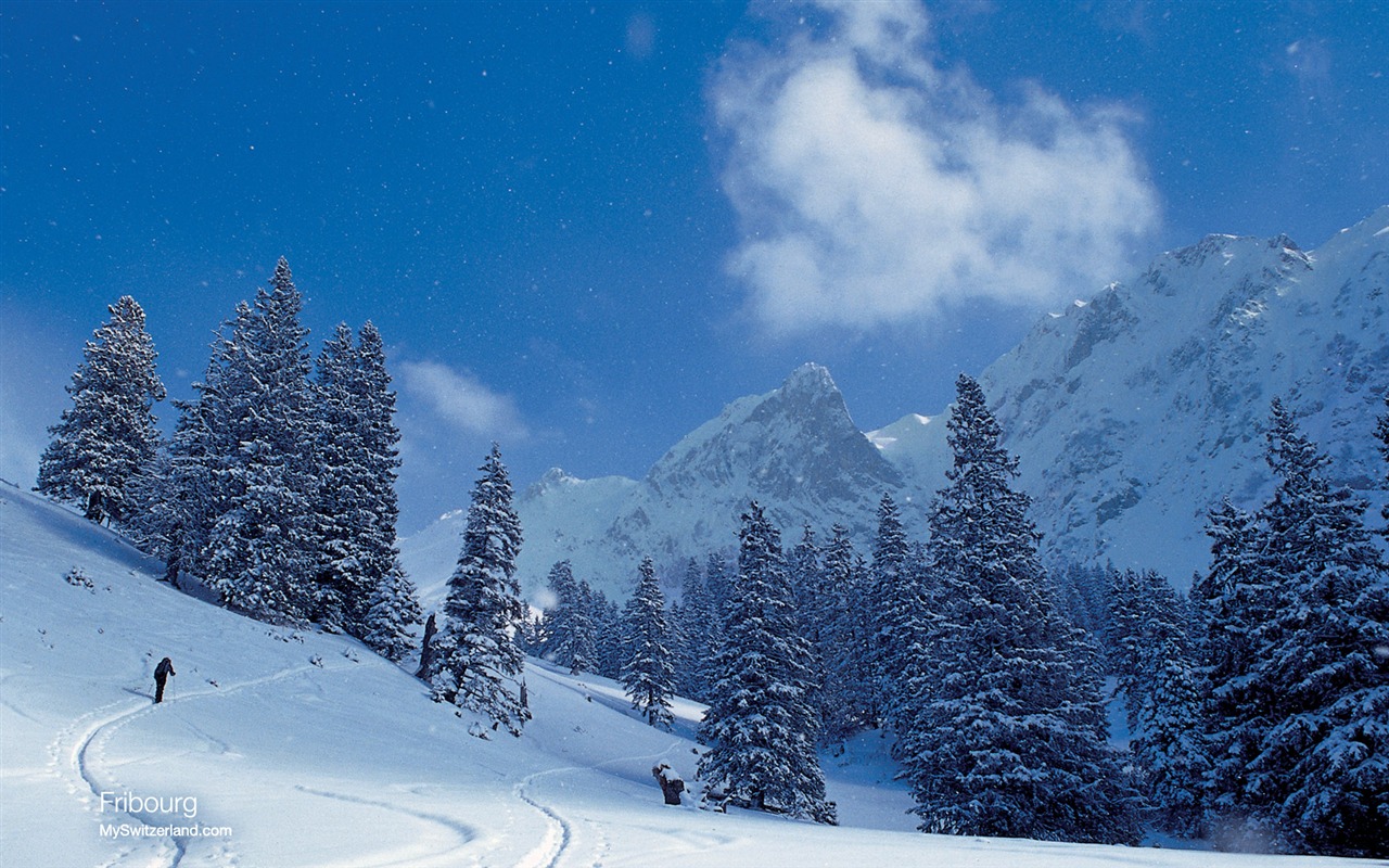 스위스 겨울 눈 벽지 #9 - 1280x800