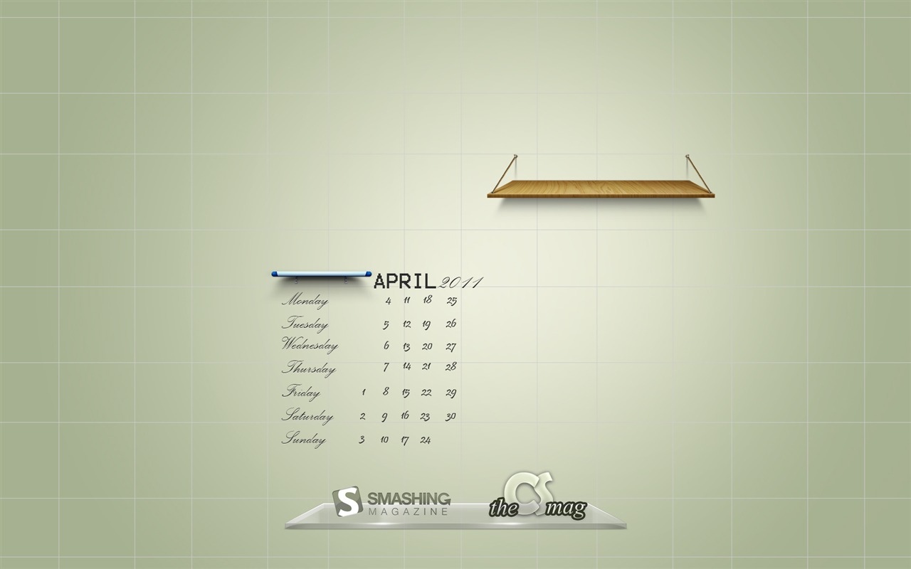 Апрель 2011 Календарь стола (2) #12 - 1280x800